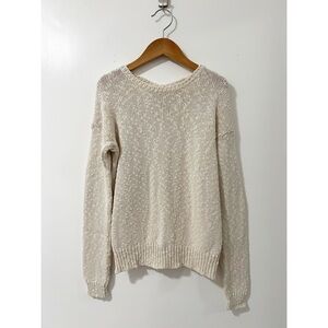 Hartford Kids Cream Cotton Metallic Button Back Sweater Size 10 Paris France